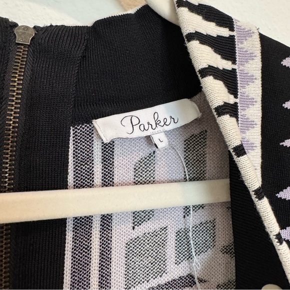 Geometric Patterned Black and White Dress - Picture 5 of 8